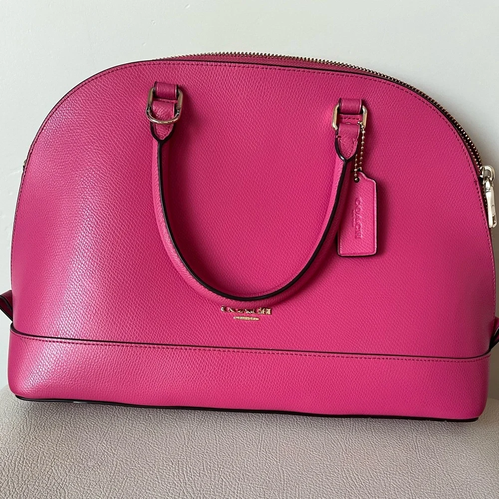 Coach Sierra Satchel Hot Pink Leather Crossbody Shoulder Bag Medium